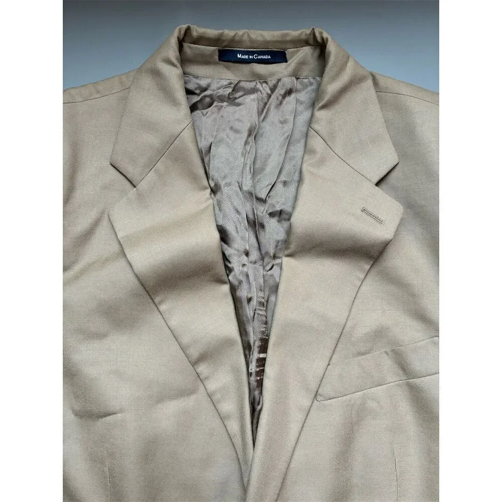 Ralph Lauren Chaps Men's‎ Beige Wool Blazer 39R Two-Button Sport Coat